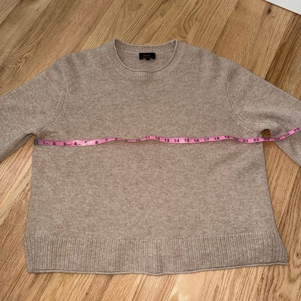 Quince 100% Cashmere Oversized Crewneck Sweater Cream Oatmeal Size Medium - Picture 3 of 8